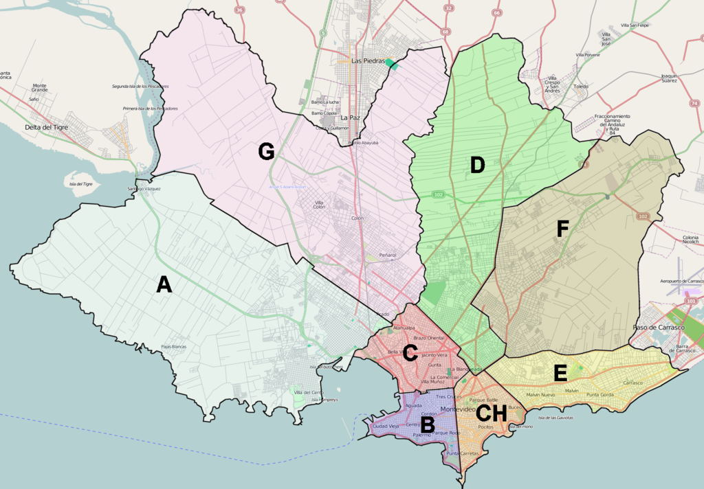 Municipios, Montevideo, Uruguay.